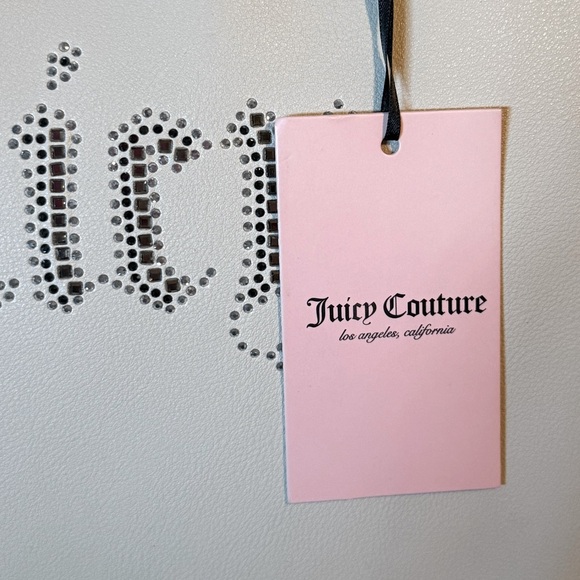 Juicy Couture NWT Cream Shoulder Tote & Black Heart Wristlet & Hair Clips (P192) - Picture 8 of 14